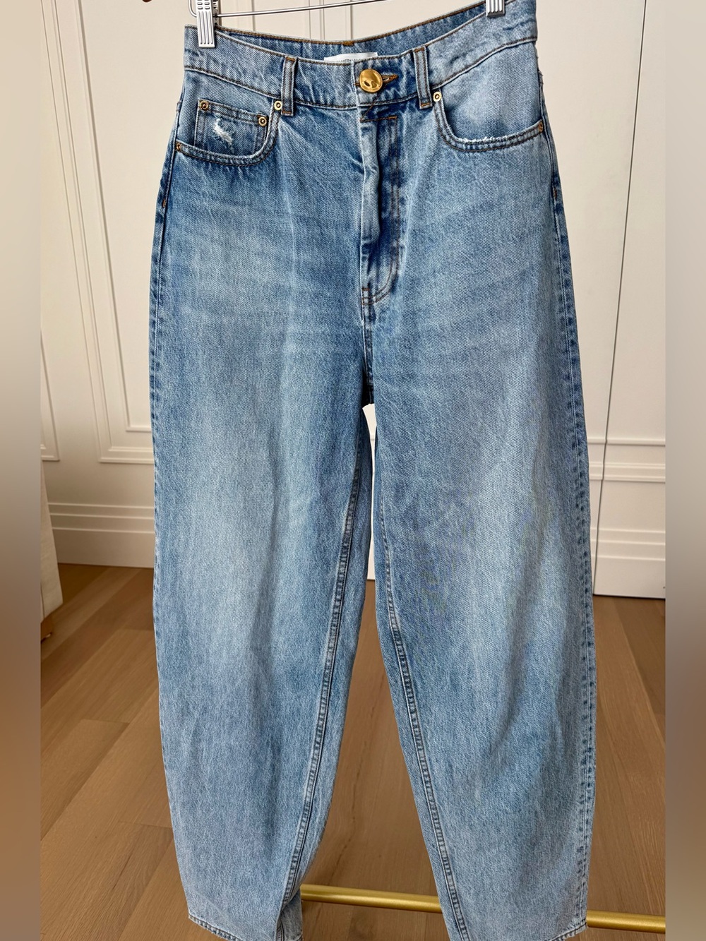 Zimmerman Light Wash High Rise Barrel Leg Jeans Size 26